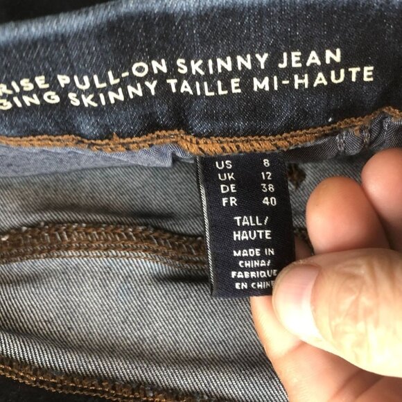 Lands End Womens Jeans Size 8 Tall Mid-Rise Skinny Pull-On Casual Stretch - Picture 4 of 13